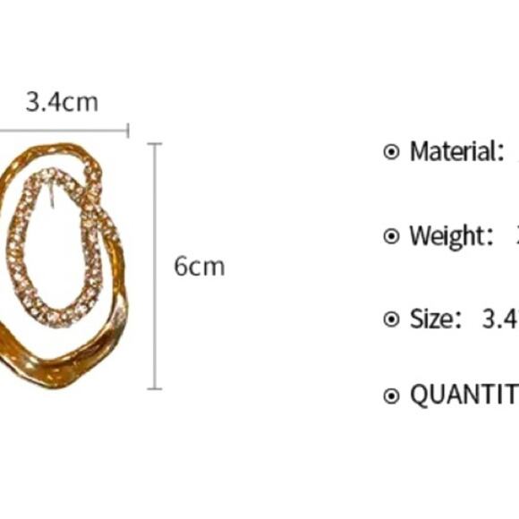 NEW Earrings Crystal Double Loop Hoop Gold Alexis Bittar Solanales STYLE N27 - Picture 4 of 4